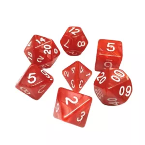SET DE 7 DES – 16MM - ROUGE NACREDES & BOURSES Lot de 7 dés rouges ...