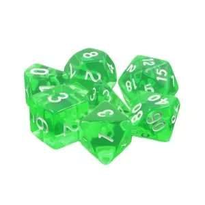 SET DE 7 DES – 16MM - GEMMES EMERAUDE