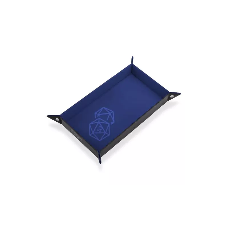 PISTE DE DÉS RECTANGULAIRE CUIR ET VELOURS BLEU - DÉS 20 PISTE DE DÉS RECTANGULAIRE CUIR ET VELOURS BLEU - DÉS 20