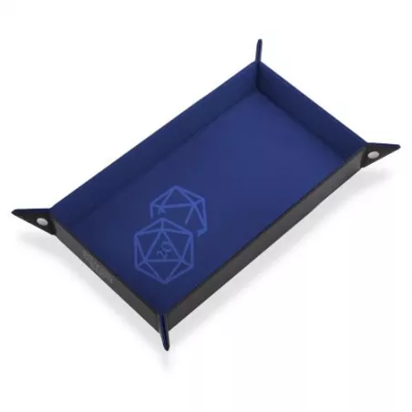 PISTE DE DÉS RECTANGULAIRE CUIR ET VELOURS BLEU - DÉS 20