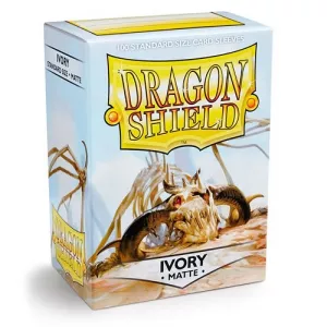 DRAGON SHIELD MATTE IVORY PROTEGES CARTES 100 protèges cartes au fo...