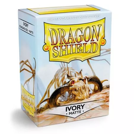 DRAGON SHIELD MATTE IVORY PROTEGES CARTES 100 protèges cartes au fo...