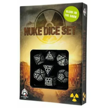 DICE SET NUKE - (GLOW IN THE DARK)DES & BOURSES set de dés nuke