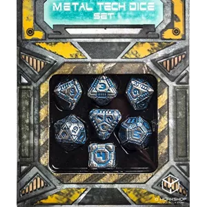SET METAL TECH DICE - BLUE DES & BOURSES