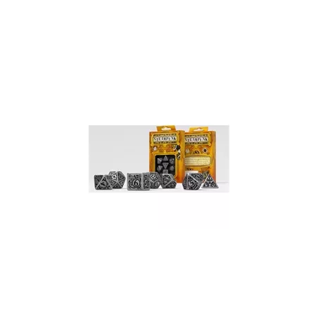 SET DE DES METAL STEAMPUNKDES & BOURSES SET DE 7 DES METAL