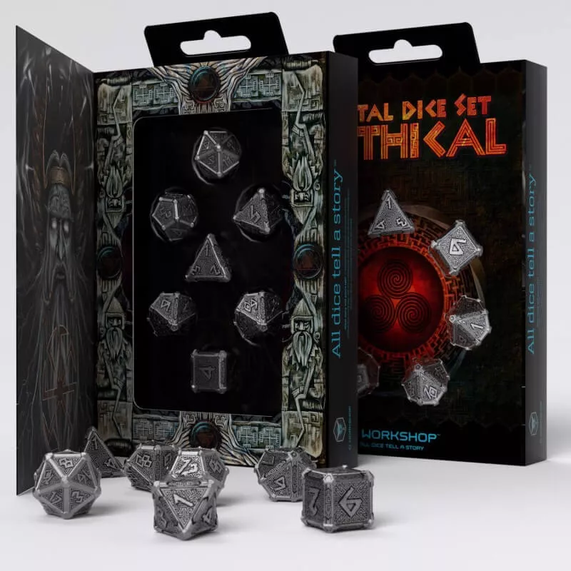 DICE SET METAL MYTHICALDES & BOURSES