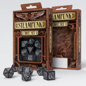 STEAMPUNK DICE SET BLACK AND WHITEDES & BOURSES