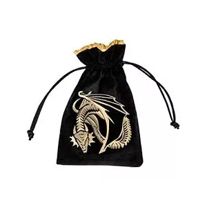 BOURSE A DES VELOUR DRAGON NOIR ET ORDES & BOURSES SAC POUR VOS DES