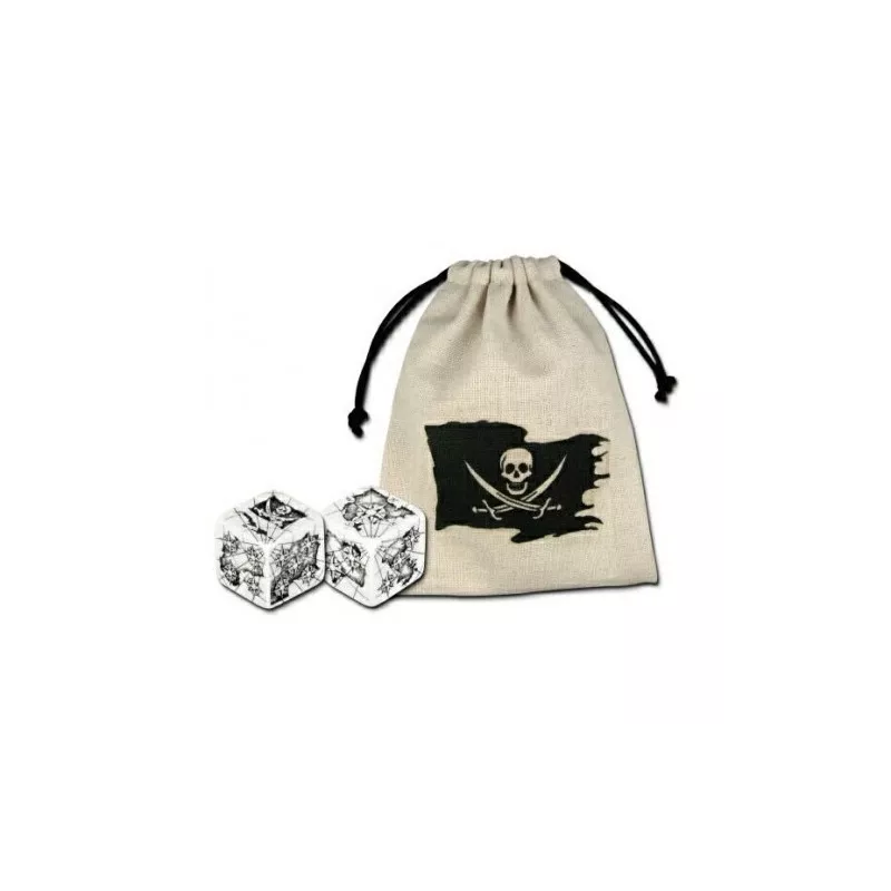 DICE AND BAG PIRATEDES & BOURSES 2 dés 6 + un pochon DICE AND BAG PIRATEDES & BOURSES 2 dés 6 + un pochon