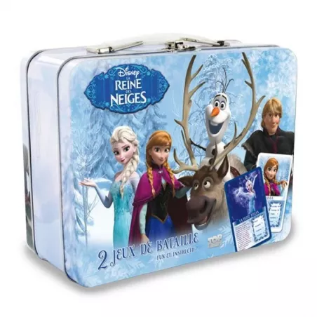 VALISE METAL REINE DES NEIGES (2 jeux de bataille) ENFANTS