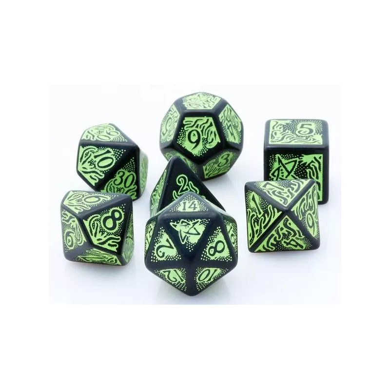 CALL OF CHTULU 7TH EDITION BLACK & GREEN DICE SETDES & BOURSES CALL OF CHTULU 7TH EDITION BLACK & GREEN DICE SETDES & BOURSES