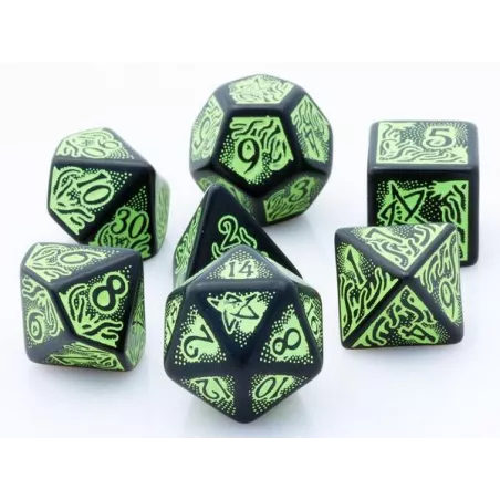 CALL OF CHTULU 7TH EDITION BLACK & GREEN DICE SETDES & BOURSES