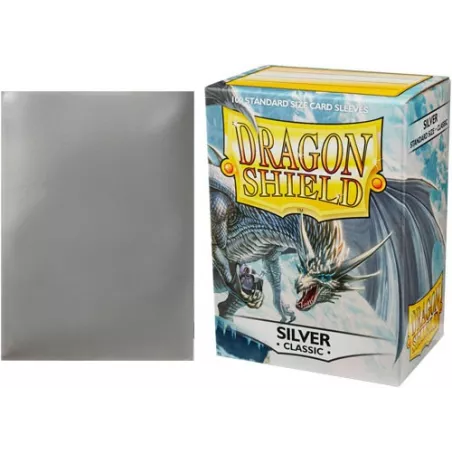 DRAGON SHIELD SILVER CLASSSICPROTEGES CARTES 100 Protèges Cartes Dr...