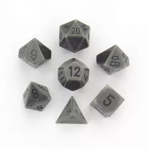 SOLID METAL DARK METAL COLOR POLY 7 DIE SETDES & BOURSES set de des...