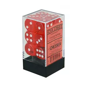 SET 12D6 ORANGE TRANSLUCIDE CHESSEXDES & BOURSES