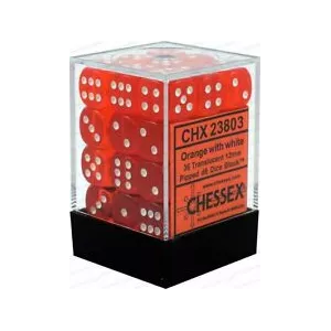 SET 36D6 TRANSLUCENT O/WDES & BOURSES Set de 36 dès Translucent Cou...