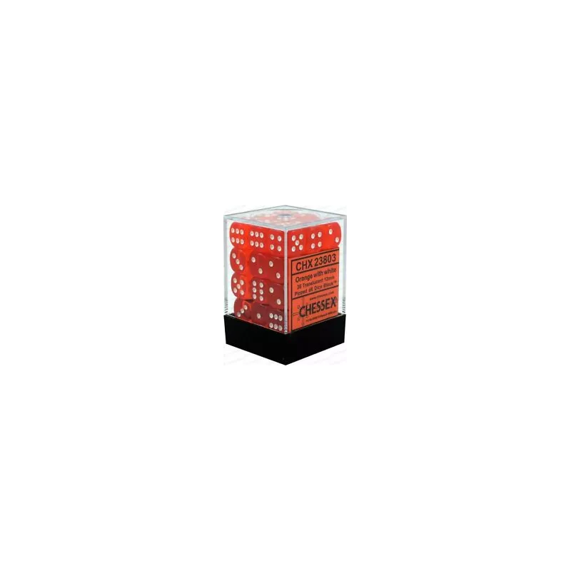 SET 36D6 ORANGE TRANSLUCIDE CHESSEX SET 36D6 ORANGE TRANSLUCIDE CHESSEX
