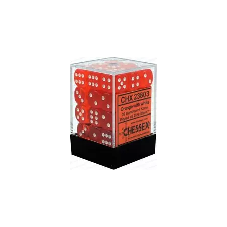 SET 36D6 TRANSLUCENT O/WDES & BOURSES Set de 36 dès Translucent Cou...