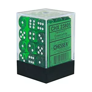 SET 36D6 TRANSLUCENT G/WDES & BOURSES Set de 36 dès Translucent Cou...