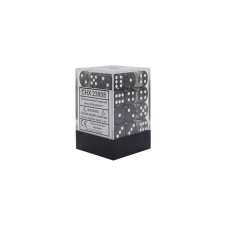 SET 36D6 TRANSLUCENT S/WDES & BOURSES Set de 36 dès Translucent Cou...