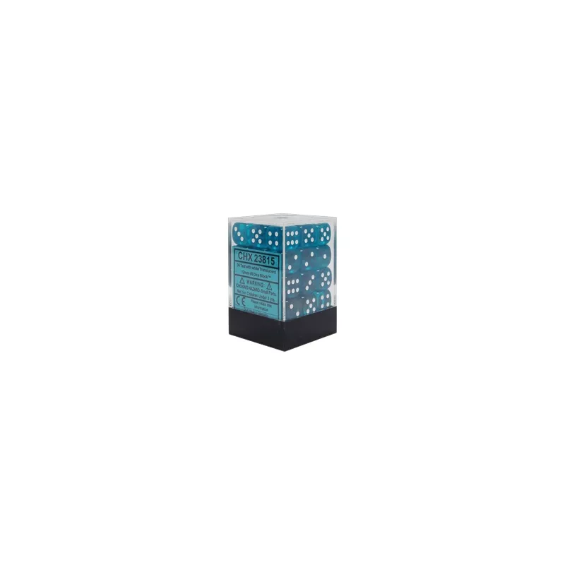 SET 36D6 TURQUOISE TRANSLUCIDE CHESSEX SET 36D6 TURQUOISE TRANSLUCIDE CHESSEX