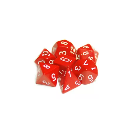 SET COMPLET 7 DÉS ROUGE/BLANC