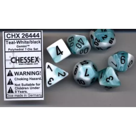 SET COMPLET BICOLORE BLANC-TURQUOISE/NOIRDES & BOURSES Permet d'avo...