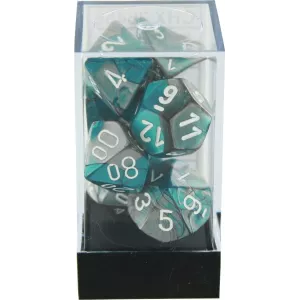 SET COMPLET BICOLORE ACIER-TURQUOISE/BLANCDES & BOURSES Permet d'av...