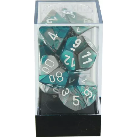 SET COMPLET BICOLORE ACIER-TURQUOISE/BLANCDES & BOURSES Permet d'av...