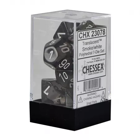 SET 7D TRANSLUCENT S/WDES & BOURSES Set de dès Translucent Couleurs...