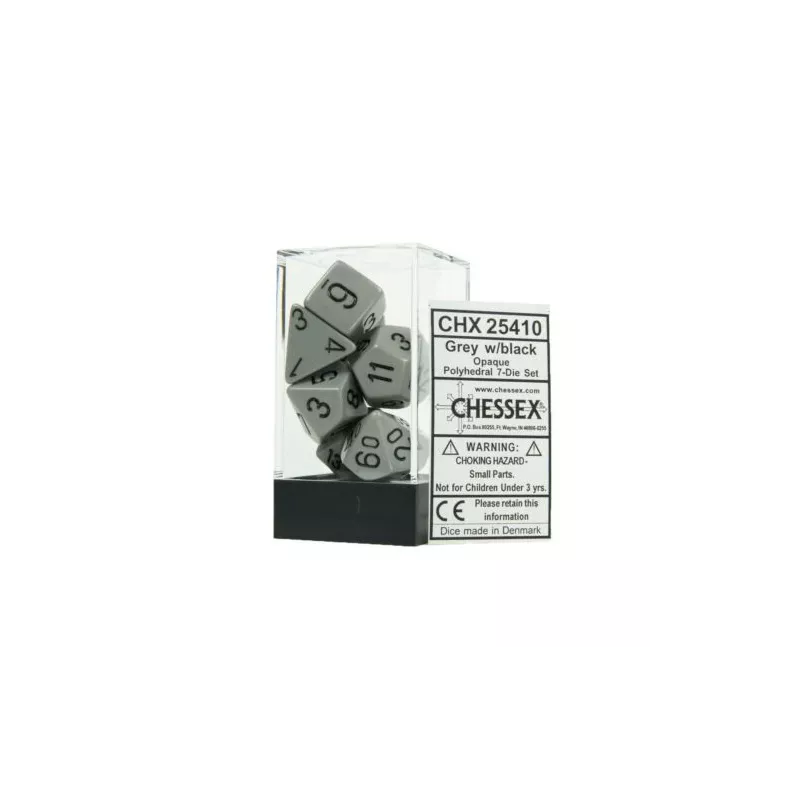 SET DE 7 DES OPAQUES GRIS FONCE/NOIRDES & BOURSES SET DE 7 DES OPAQUES GRIS FONCE/NOIRDES & BOURSES