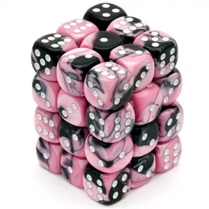 SET COMPLET 36D6 BICOLORE NOIR-ROSE/BLANC