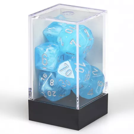 SET DE 7 DES LUMINEUX ETOILE/ARGENT