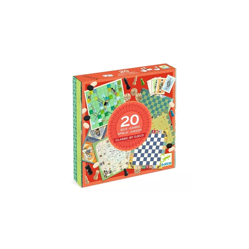 20 JEUX CLASSIQUES DJECOEN FAMILLE Un coffret de 20 jeux de société...