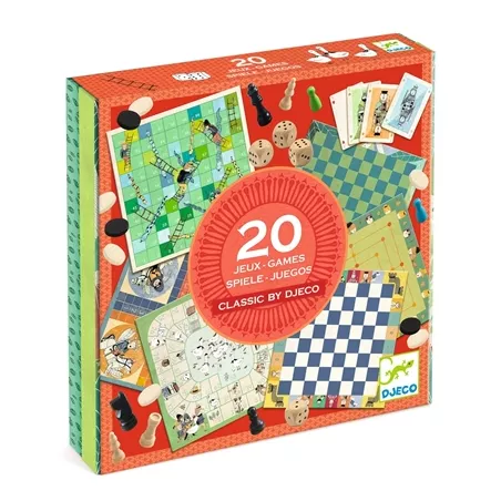20 JEUX CLASSIQUES DJECOEN FAMILLE Un coffret de 20 jeux de société...