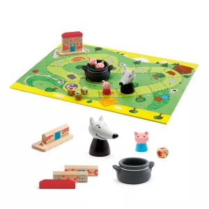 WOOLFYENFANTS Les 3 petits cochons fabriquent leur maison de brique...