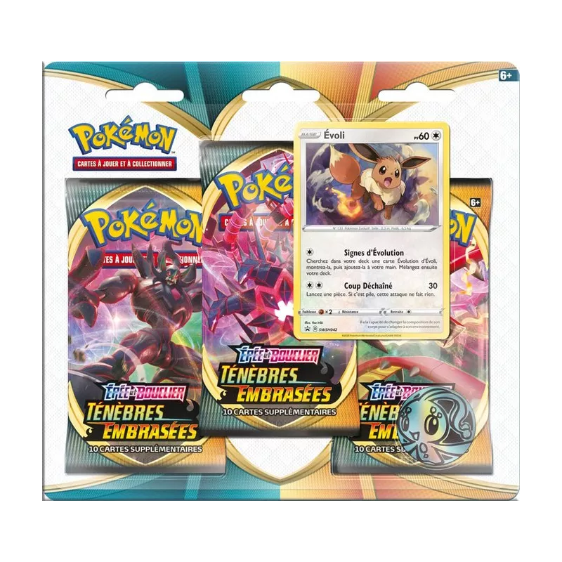 TRIPACK EVOLI TENEBRES EMBRASEES BOOSTER ET DISPLAY Tripack Evoli É... TRIPACK EVOLI TENEBRES EMBRASEES BOOSTER ET DISPLAY Tripack Evoli É...