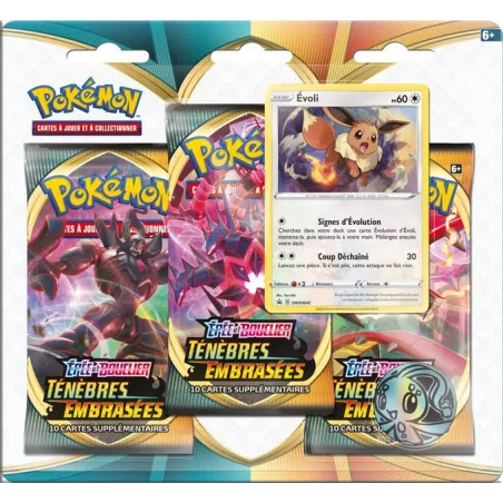 TRIPACK EVOLI TENEBRES EMBRASEES BOOSTER ET DISPLAY Tripack Evoli É...