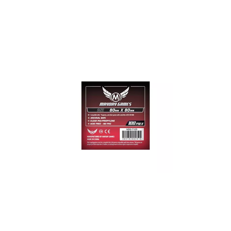 SLEEVES MAYDAY 80X80 STANDARDPROTEGES CARTES 100x sleeves Mayday Sq... SLEEVES MAYDAY 80X80 STANDARDPROTEGES CARTES 100x sleeves Mayday Sq...