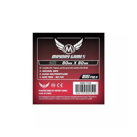 SLEEVES MAYDAY 80X80 STANDARDPROTEGES CARTES 100x sleeves Mayday Sq...