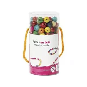 PERLES EN BOISJOUET ENFANT Perles en bois multicolors