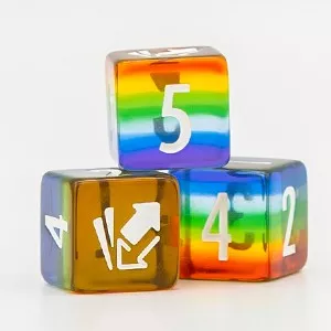 CM D6 TRANSPARENT RAINBOWDES Cardmarket Transparent D6 Die (Rainbow)