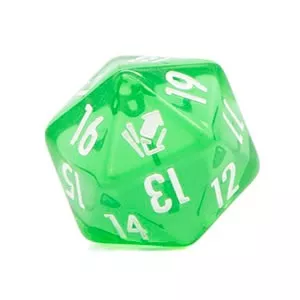 CM D20 TRANSPARENT VERTDES Cardmarket Transparent D20 Die (Green)