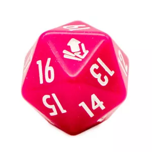 CM D20 OPAQUE ROSEDES Cardmarket Opaque D20 Die (Pink)