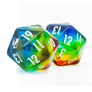 CM D20 RAINBOWDES Cardmarket Transparent D20 Die (Rainbow)