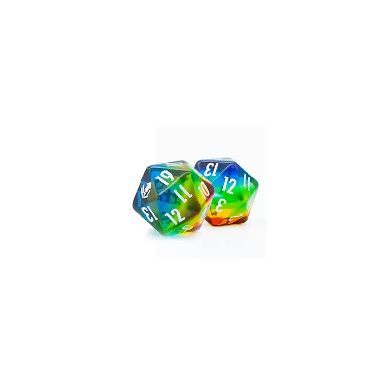 CM D20 RAINBOWDES Cardmarket Transparent D20 Die (Rainbow)