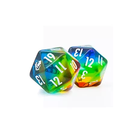 CM D20 RAINBOWDES Cardmarket Transparent D20 Die (Rainbow)