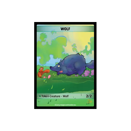 WOLF FOIL TOKENFOILS TOKENS Wolf Foil Token (Green 2/2)
