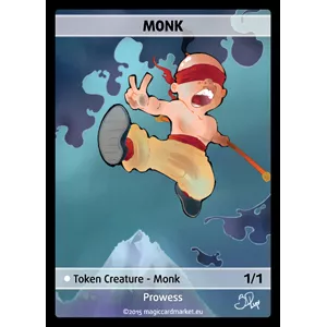 MONK FOIL TOKENFOILS TOKENS Monk Foil Token (White 1/1 Prowess)