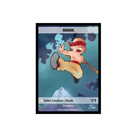MONK FOIL TOKENFOILS TOKENS Monk Foil Token (White 1/1 Prowess)